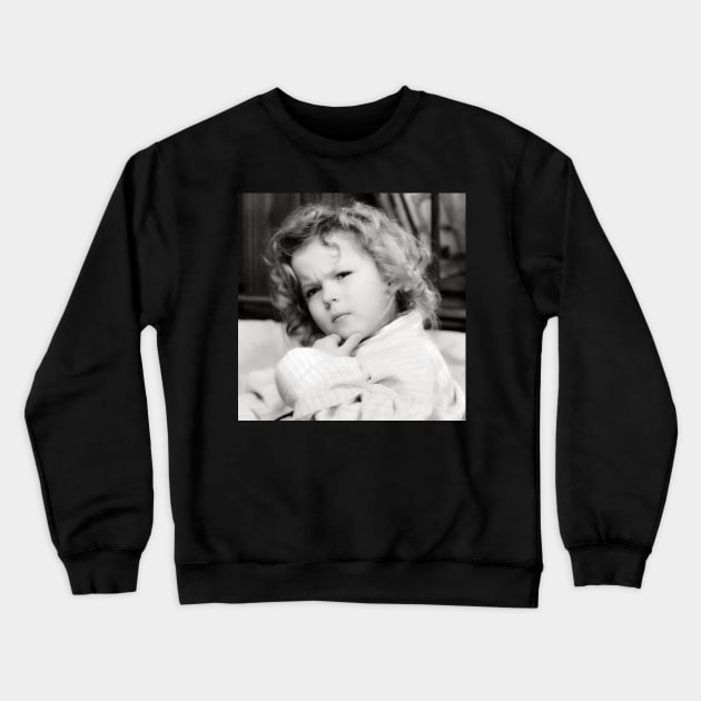 Shirley Temple Deep in Thought Crewneck Sweatshirt by RetroSalt